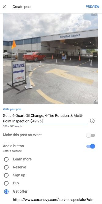 How to create a Google Post