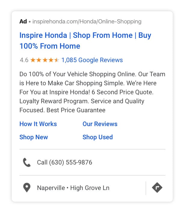 Using the Reviews Extension in a Google Ad Campaign. 
